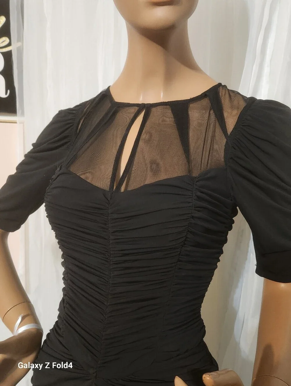 Bebe black ruched dress size XS #009